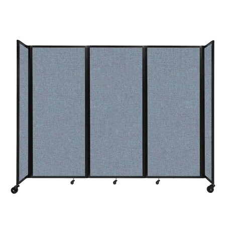 Versare Room Divider 360 Folding Portable Partition 8'6" x 6'10" Powder Blue Fabric 1182304